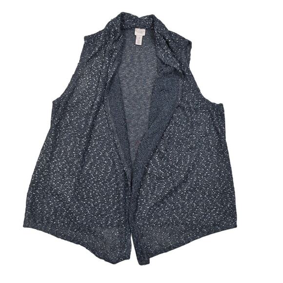 Chico's Easywear Size 3 Green Cardigan - Polyester, Knit Open Front - Picture 1 of 6